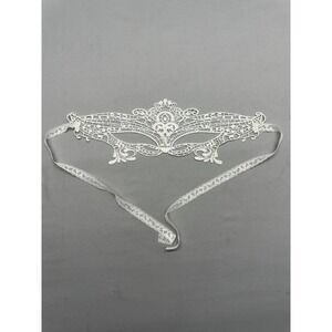 Sexy White Venetian Eye Mask for Costume Bachelorette Masquerade Bridgerton